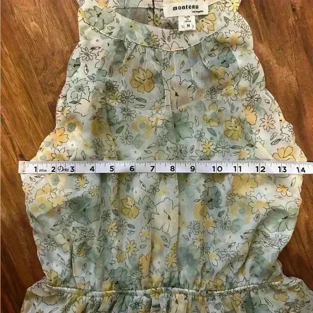 Girl’s Sleeveless Floral Print Dress Size Medium - Picture 7 of 9
